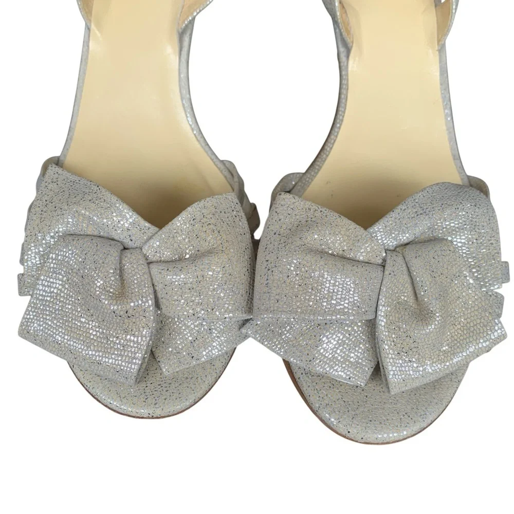 KATE SPADE Glitter Slingback Bow Heels – Size 7B‎